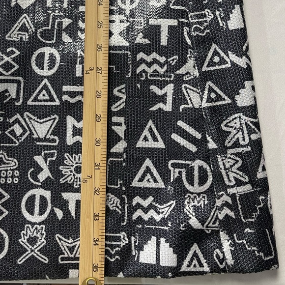 Kenzo Dress Paris Symbols-Print Sequined Sleeveless Dress US 10 FR 42 Authentic - Picture 11 of 12